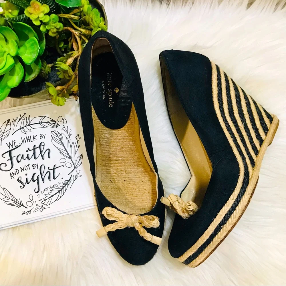 Kate Spade Wedge Espadrilles Closed Toe Sz8